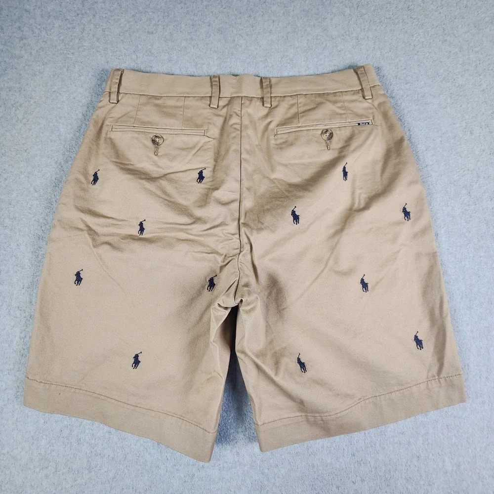 Polo Ralph Lauren AOP Shorts Mens‎ 31x9 Beige Chino Pony Logo Classic